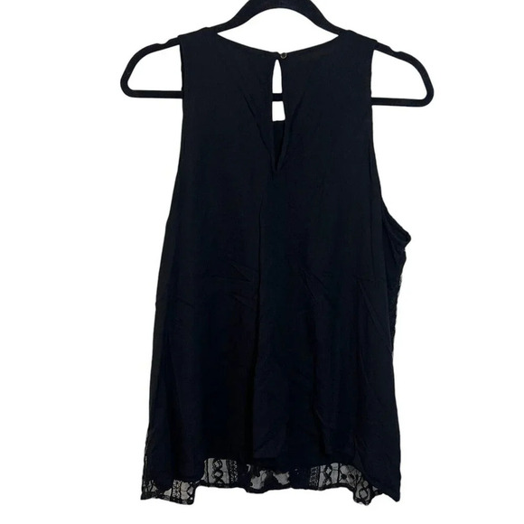 Old Navy Black Lace Tank Top XL Sleeveless Keyhole Back Neutral Embroidered - Picture 3 of 6